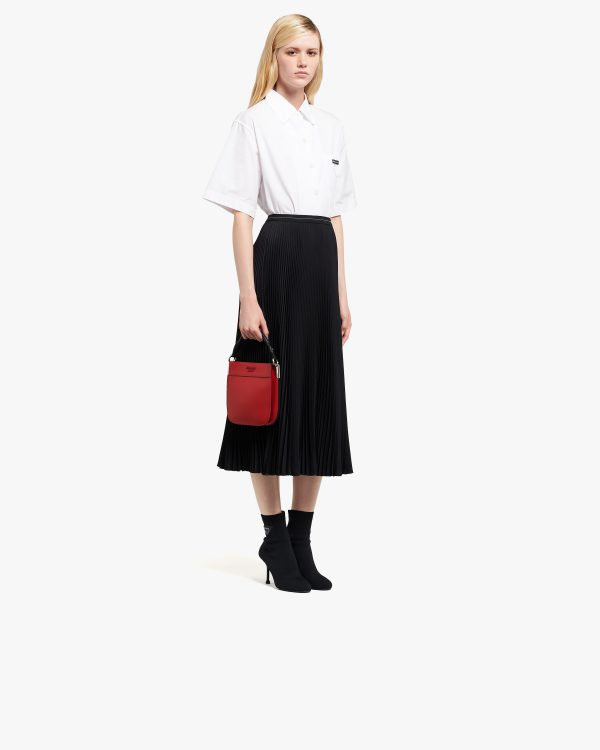 Fiery Red/black Small Leather Prada Margit bag - Image 7