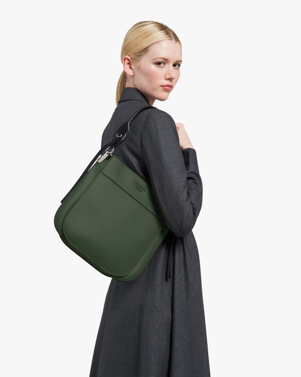 Forest Green/black Prada Margit leather hobo shoulder bag - Image 2