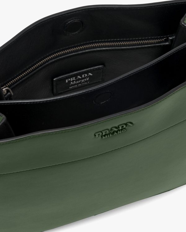Forest Green/black Prada Margit leather hobo shoulder bag - Image 5