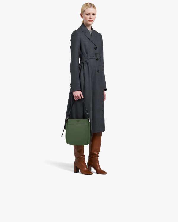 Forest Green/black Prada Margit leather hobo shoulder bag - Image 7