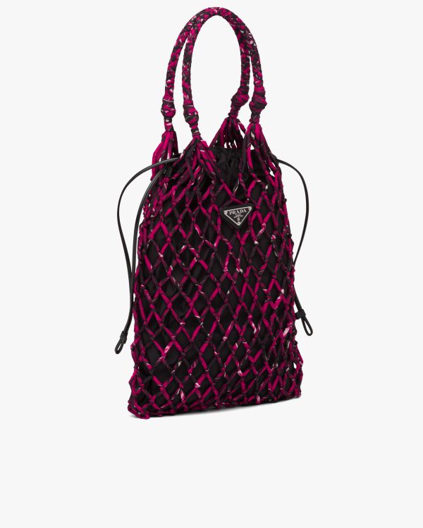 Fuchsia Printed nylon mesh bag - Image 3