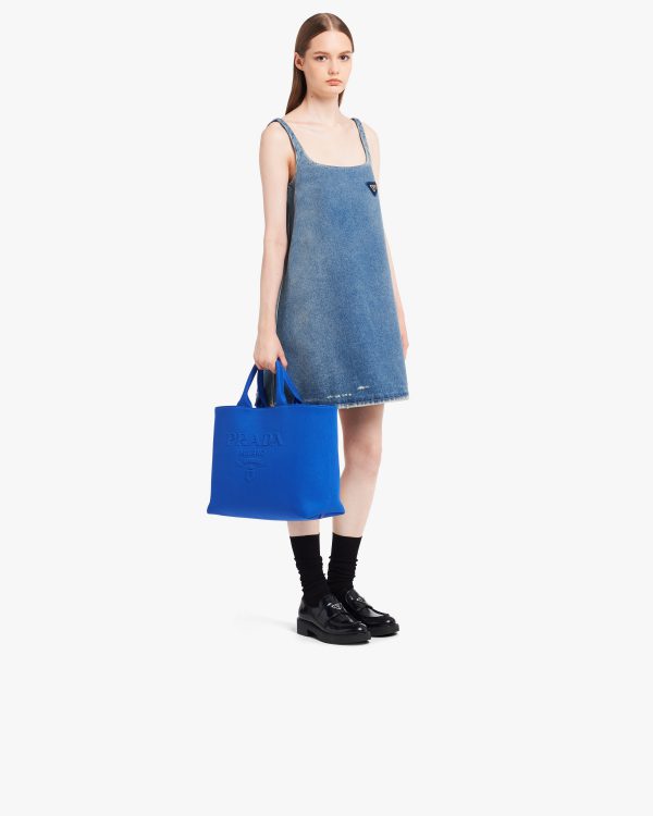Light Blue Drill tote bag - Image 7