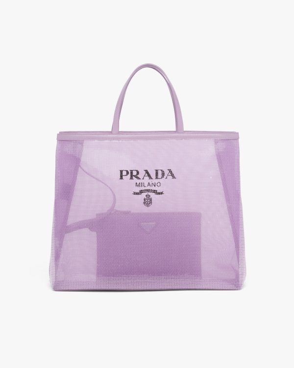 Lily Sequined mesh tote bag