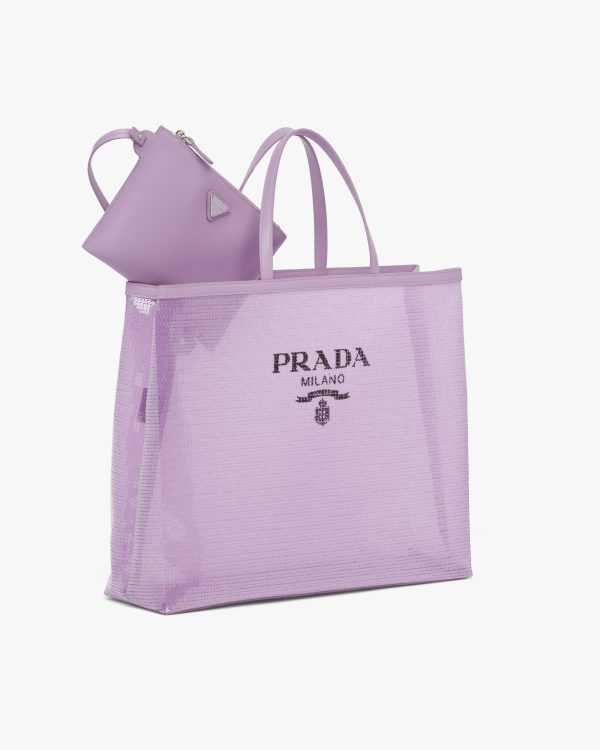 Lily Sequined mesh tote bag - Image 6