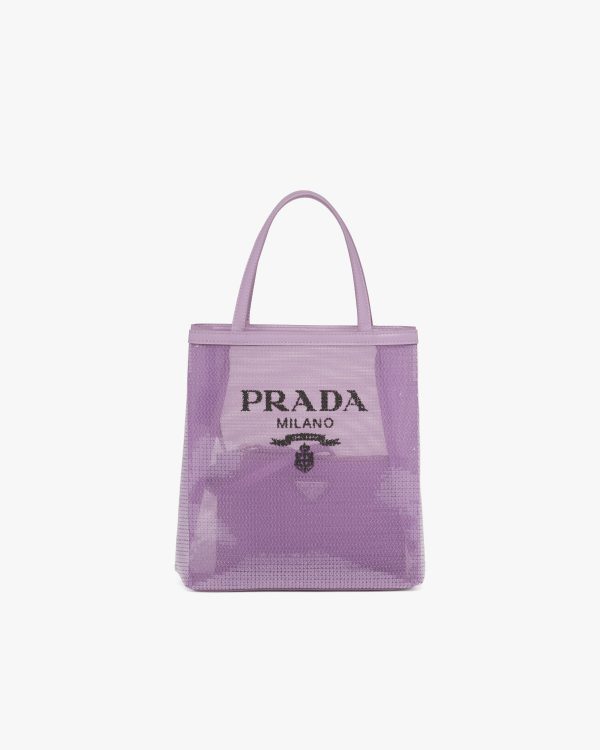 Lily Small sequined mesh tote bag