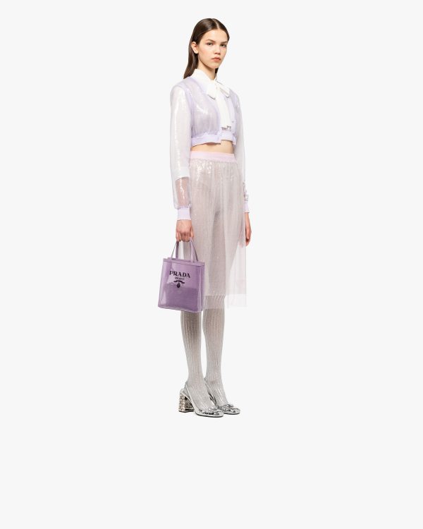 Lily Small sequined mesh tote bag - Image 2