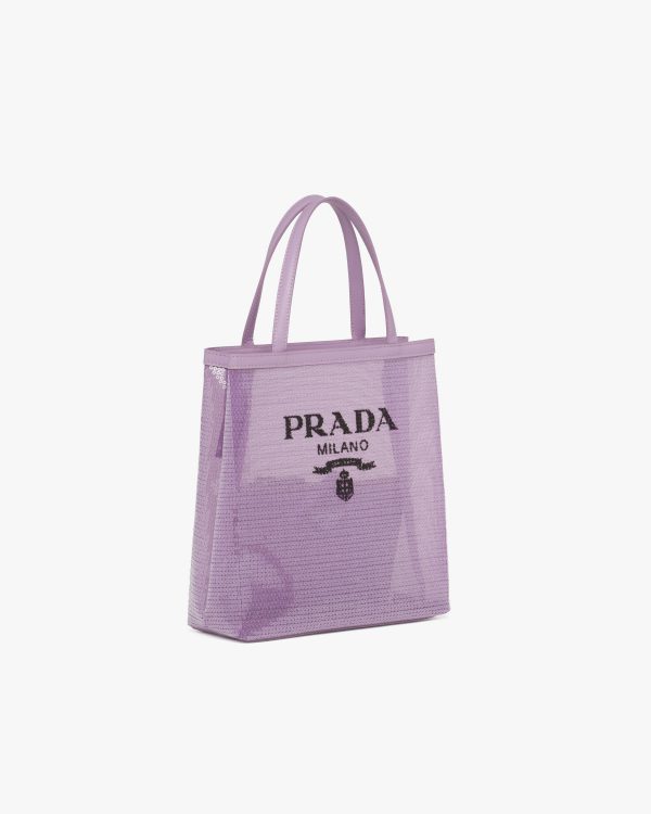 Lily Small sequined mesh tote bag - Image 3