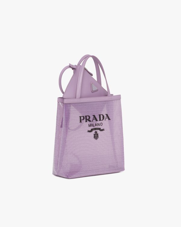 Lily Small sequined mesh tote bag - Image 6