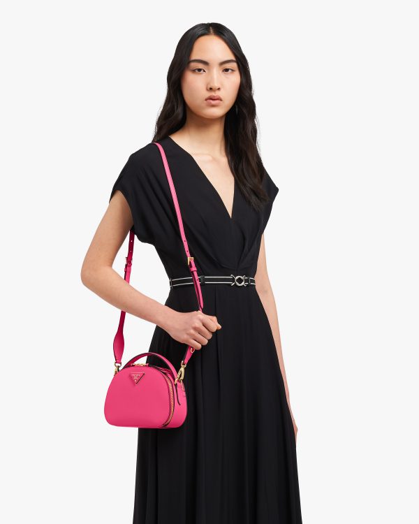 Magenta Saffiano Leather Prada Odette Bag - Image 2