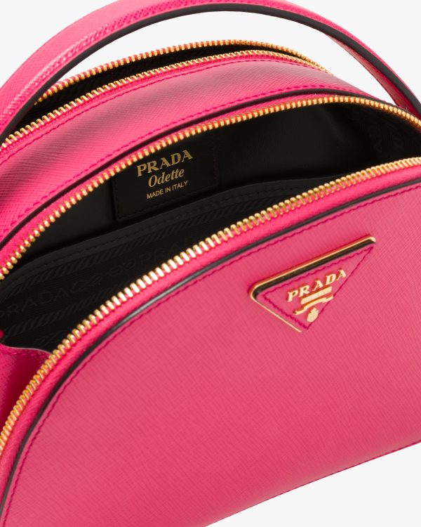 Magenta Saffiano Leather Prada Odette Bag - Image 5