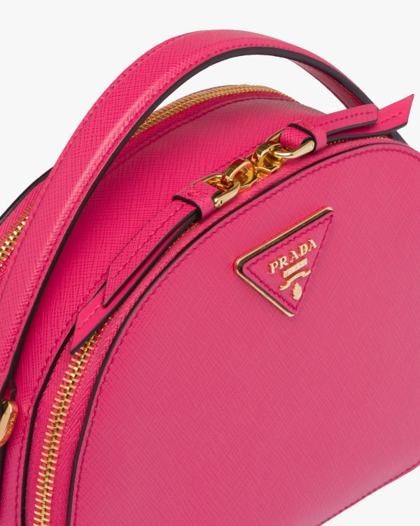 Magenta Saffiano Leather Prada Odette Bag - Image 6