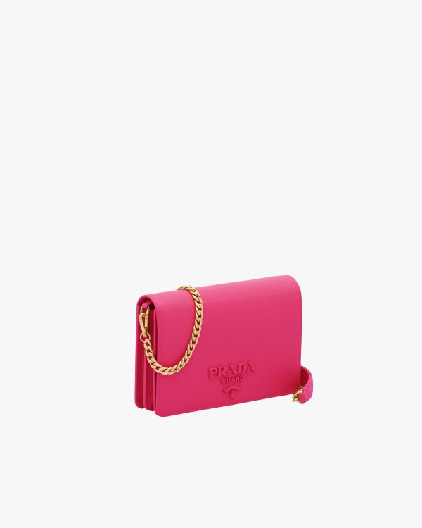 Magenta Saffiano leather shoulder bag - Image 3