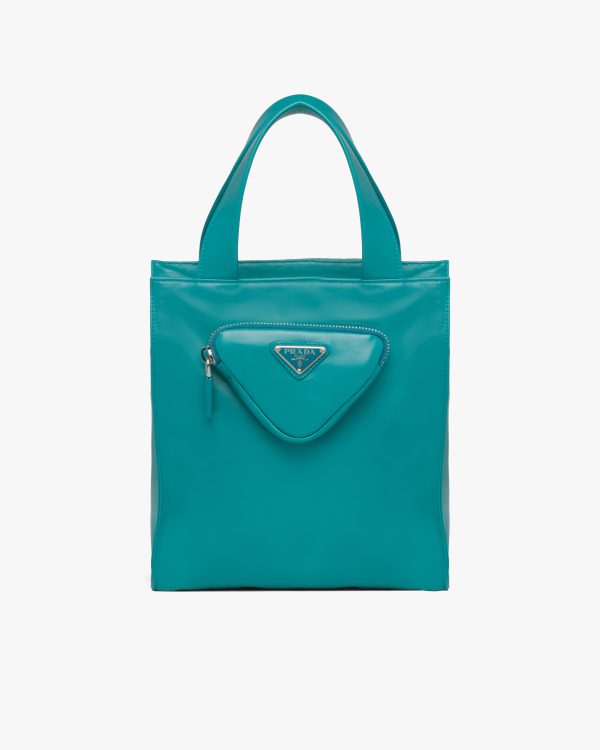 Peacock Blue Nappa leather tote bag