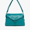 Peacock Blue Padded nappa leather Prada Signaux bag