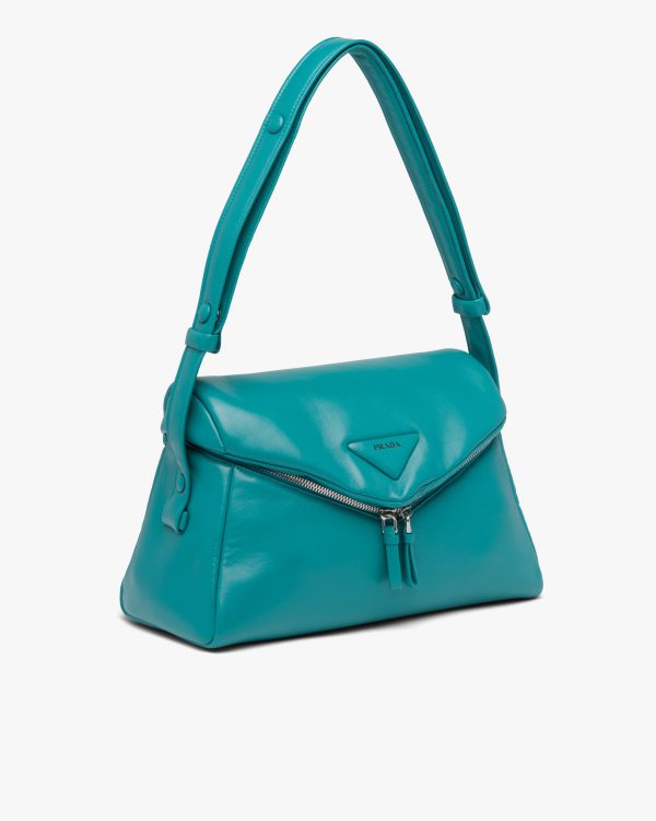 Peacock Blue Padded nappa leather Prada Signaux bag - Image 3