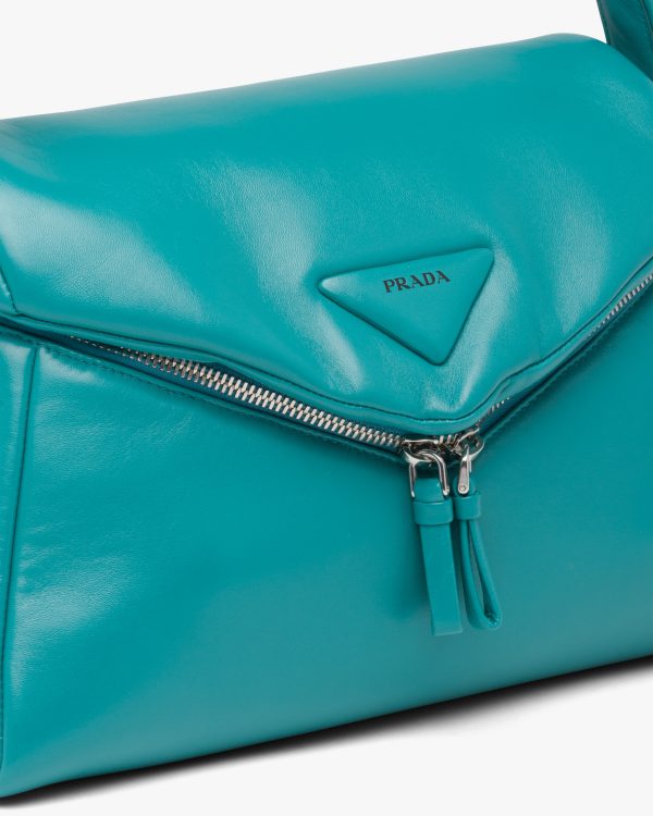Peacock Blue Padded nappa leather Prada Signaux bag - Image 6