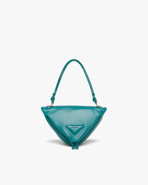 Peacock Blue Padded nappa leather handbag