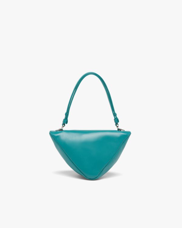 Peacock Blue Padded nappa leather handbag - Image 4