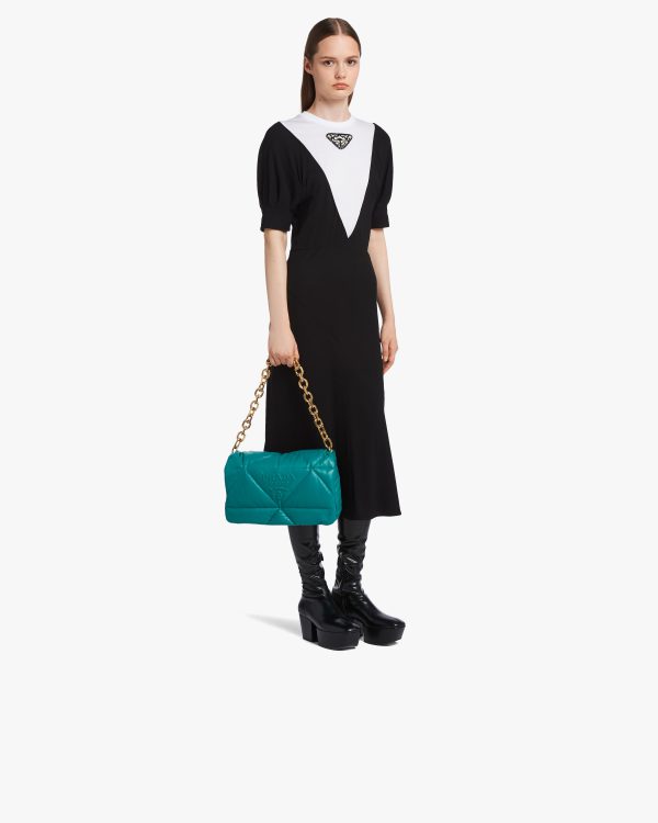 Peacock Blue Padded nappa leather shoulder bag - Image 7