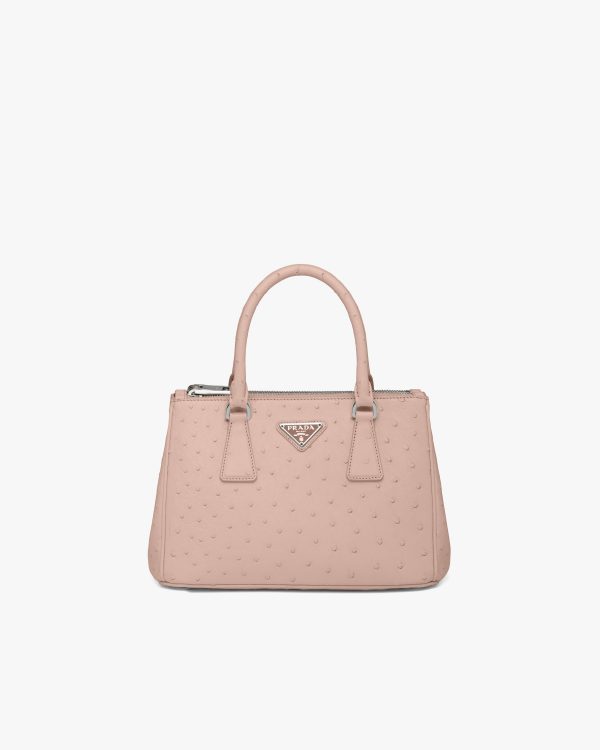 Powder Pink Prada Galleria ostrich leather small bag
