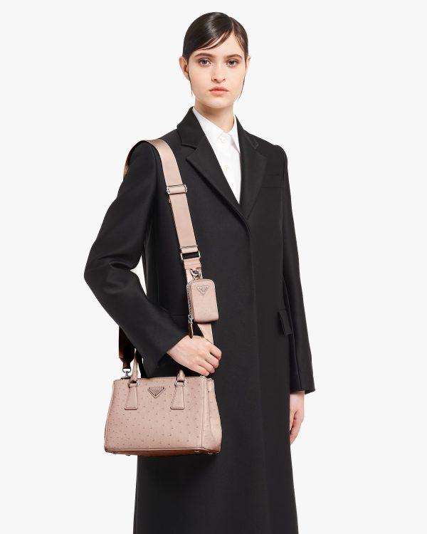 Powder Pink Prada Galleria ostrich leather small bag - Image 2