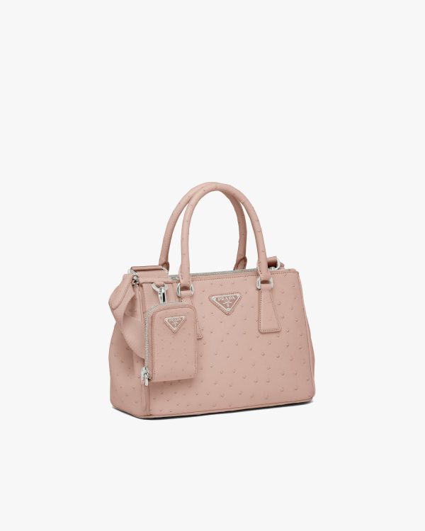 Powder Pink Prada Galleria ostrich leather small bag - Image 3