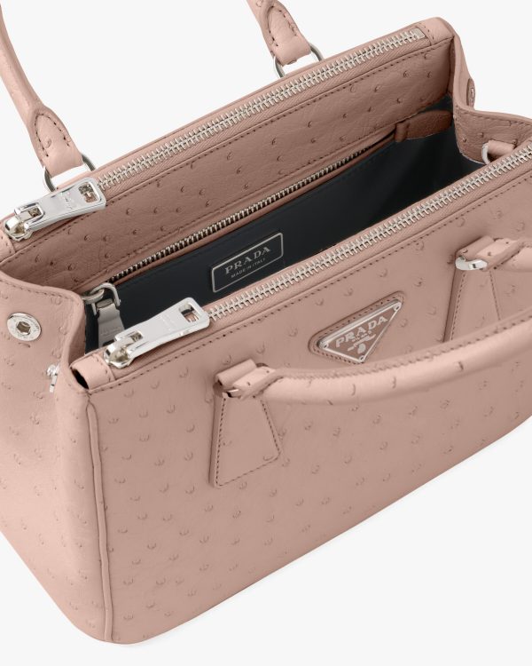 Powder Pink Prada Galleria ostrich leather small bag - Image 5