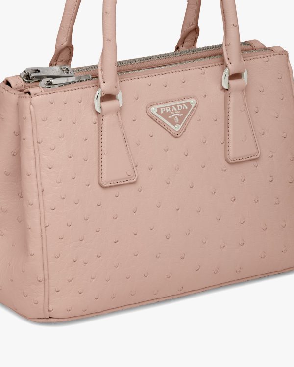 Powder Pink Prada Galleria ostrich leather small bag - Image 6