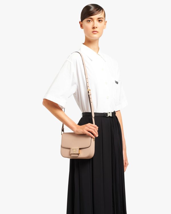 Powder Pink Saffiano Leather Prada Embleme Bag - Image 2