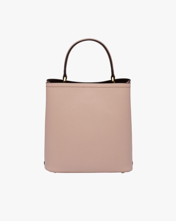 Powder Pink/black Medium Saffiano Leather Prada Panier Bag - Image 4