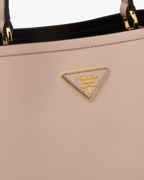 Powder Pink/black Medium Saffiano Leather Prada Panier Bag - Image 6