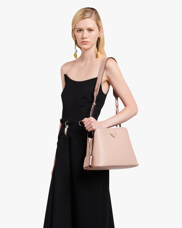 Powder Pink/black Saffiano Leather Prada Matinee Bag - Image 2