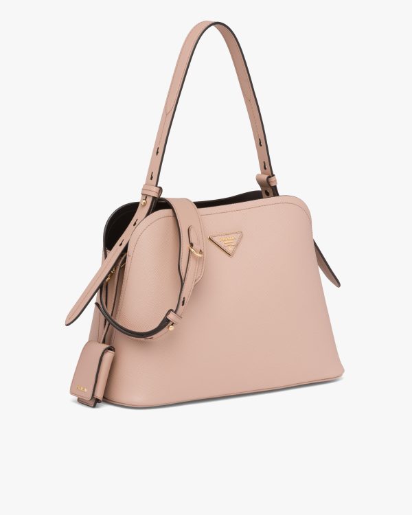 Powder Pink/black Saffiano Leather Prada Matinee Bag - Image 3