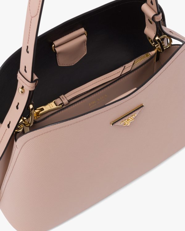 Powder Pink/black Saffiano Leather Prada Matinee Bag - Image 5