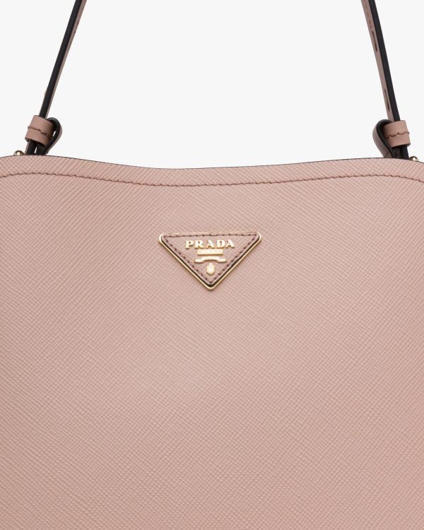 Powder Pink/black Saffiano Leather Prada Matinee Bag - Image 6