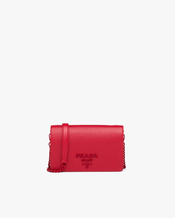 Red Saffiano leather mini-bag