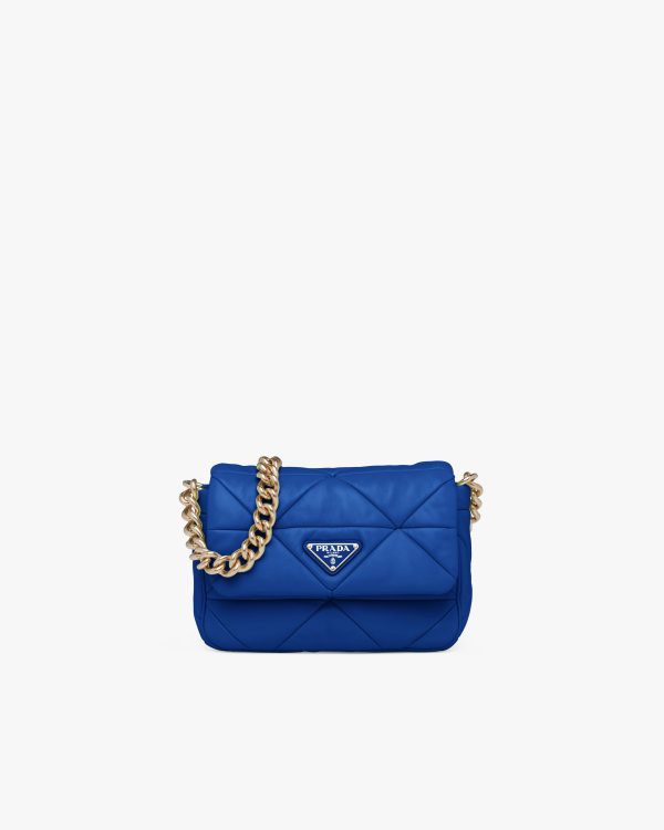 Royal Blue Prada System nappa leather patchwork bag
