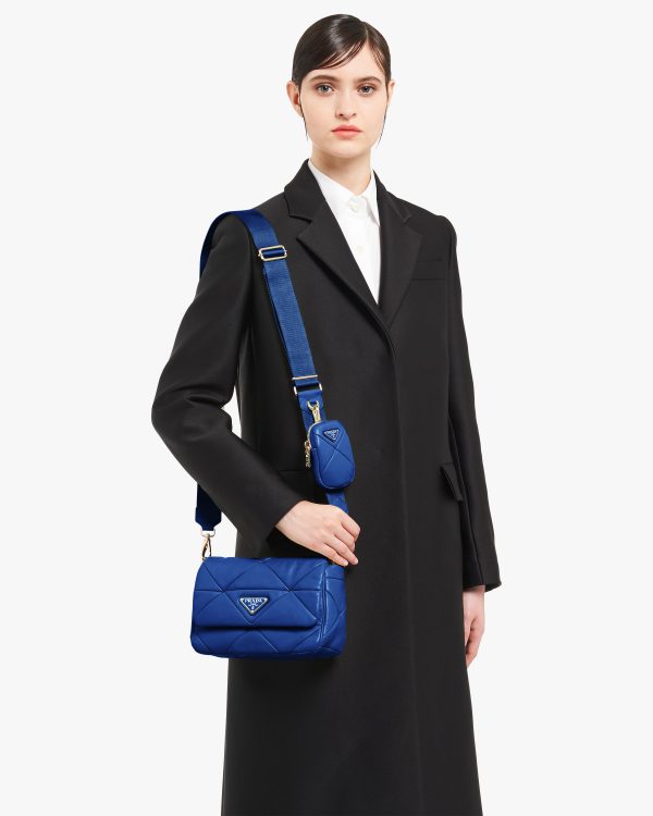 Royal Blue Prada System nappa leather patchwork bag - Image 2