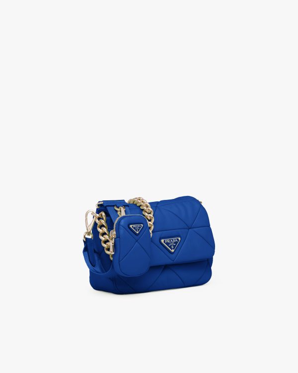 Royal Blue Prada System nappa leather patchwork bag - Image 3