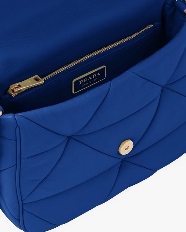 Royal Blue Prada System nappa leather patchwork bag - Image 5