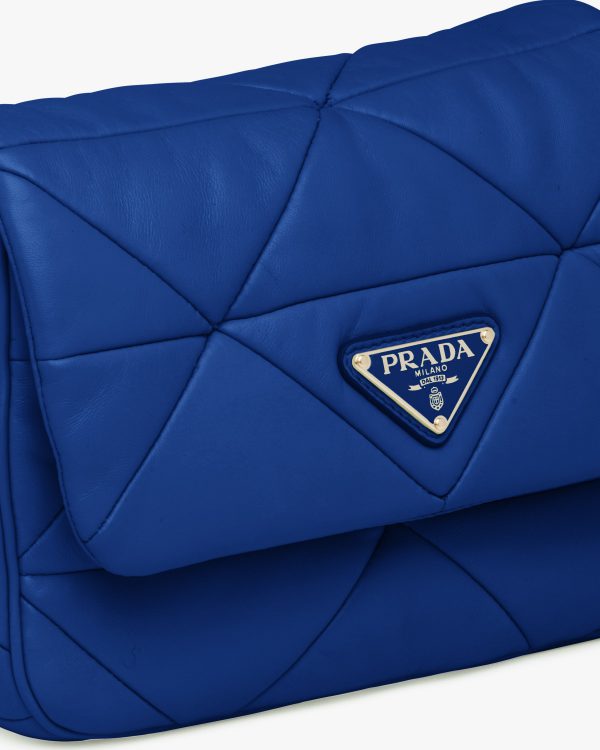 Royal Blue Prada System nappa leather patchwork bag - Image 6
