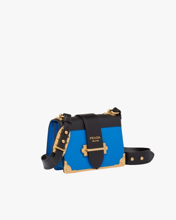 Sea Blue/black Leather Prada Cahier Bag - Image 3