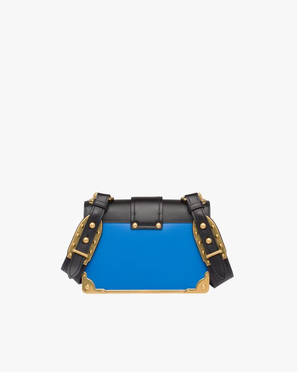 Sea Blue/black Leather Prada Cahier Bag - Image 4