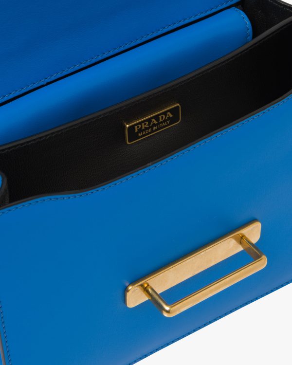 Sea Blue/black Leather Prada Cahier Bag - Image 5