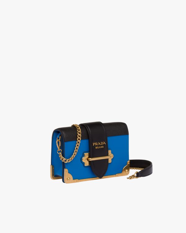 Sea Blue/black Leather Prada Cahier Bag - Image 3