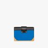 Sea Blue/black Leather Prada Cahier Bag - Image 4