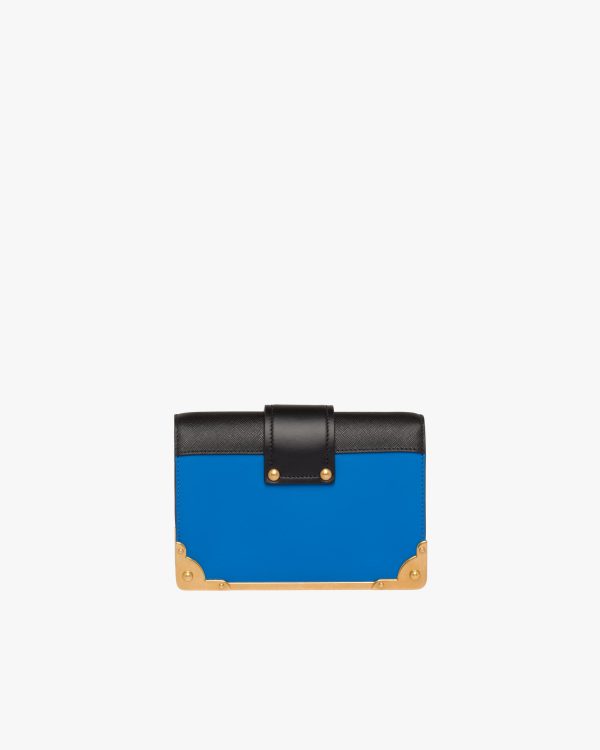 Sea Blue/black Leather Prada Cahier Bag - Image 4