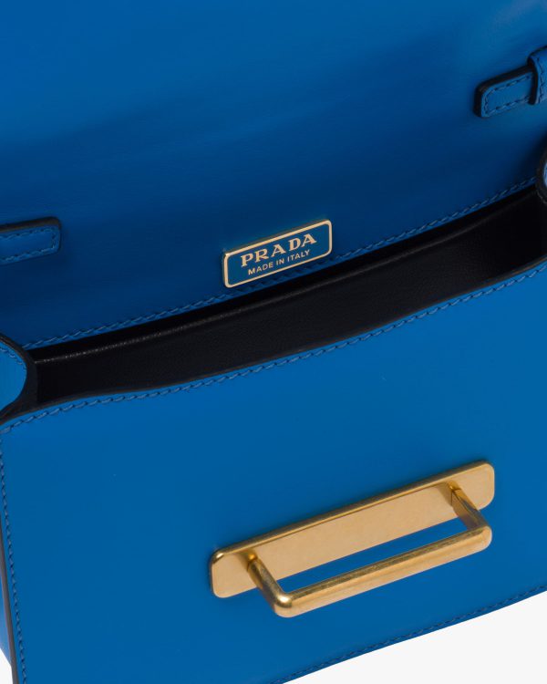 Sea Blue/black Leather Prada Cahier Bag - Image 5