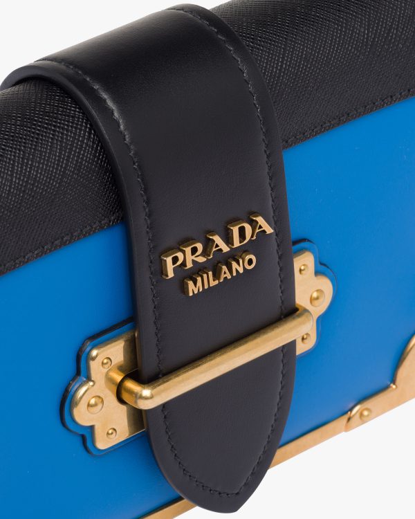 Sea Blue/black Leather Prada Cahier Bag - Image 6