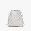 Silver Leather mesh and satin clutch - Image 4